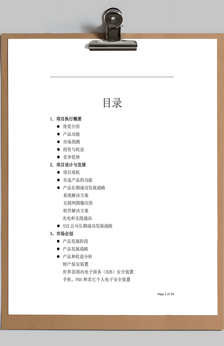 某集团公司商业计划书Word模板