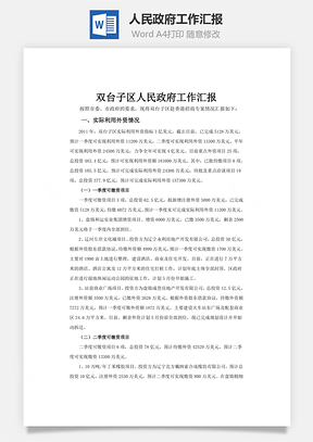 人民政府工作汇报word文档