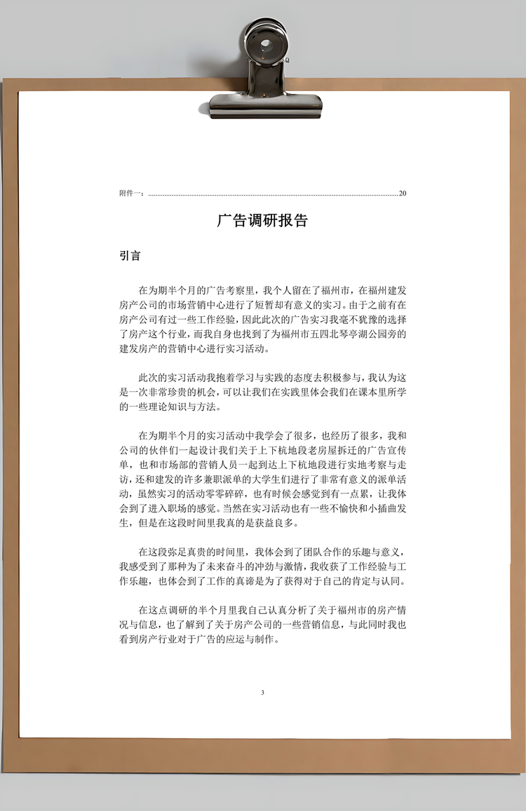 广告调研报告Word模板