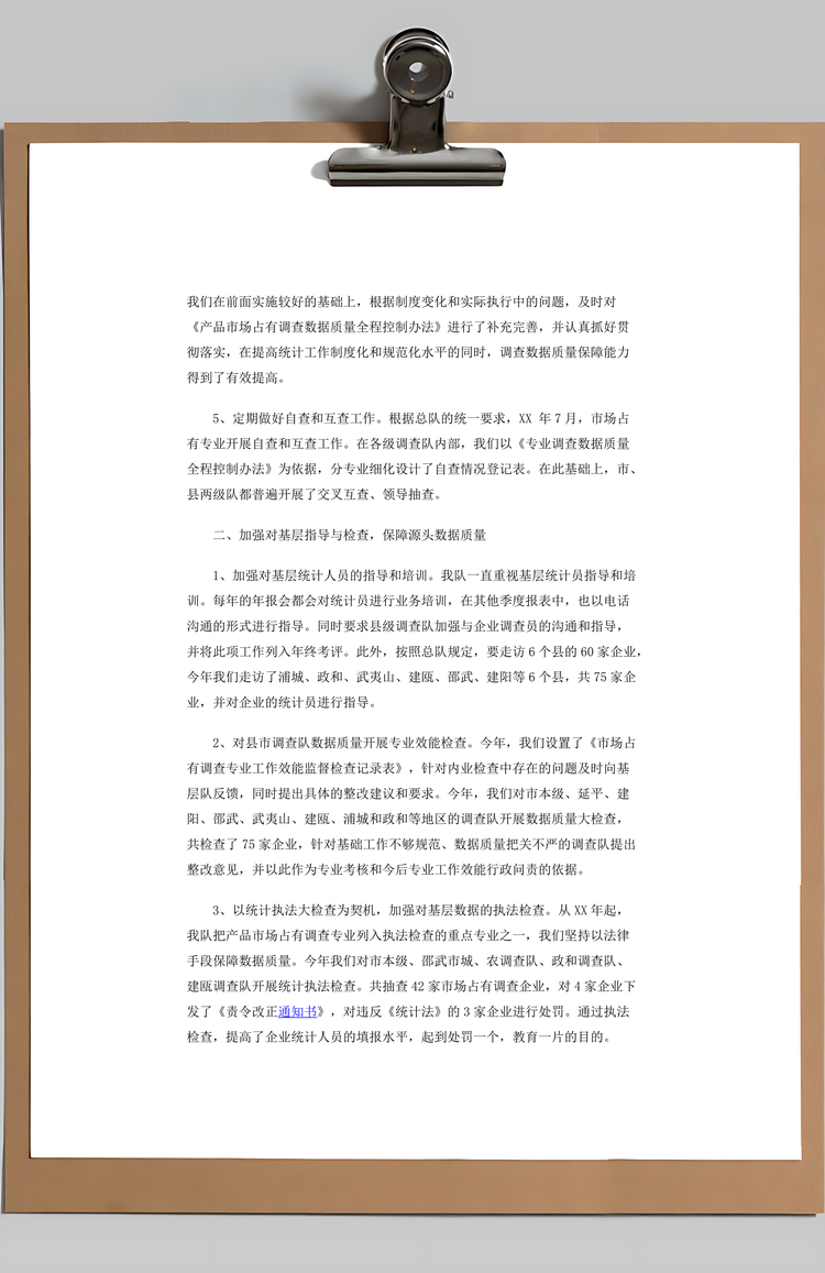 市场调查工作总结Word模板