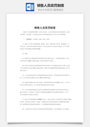销售人员奖罚制度Word模板
