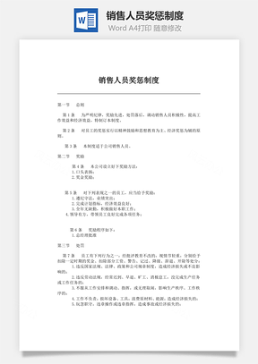 销售人员奖惩制度word文档