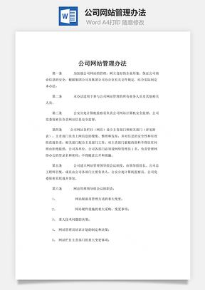 公司网站管理办法word文档