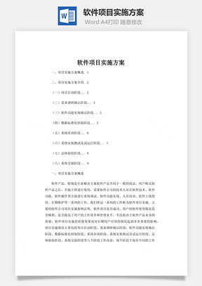 软件项目实施方案word文档