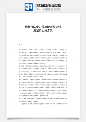 规划策划实施方案word文档