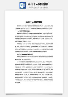 会计个人实习报告word文档