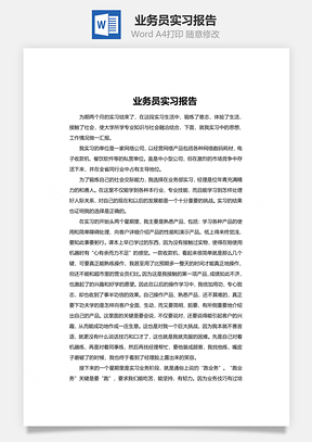 业务员实习报告word文档