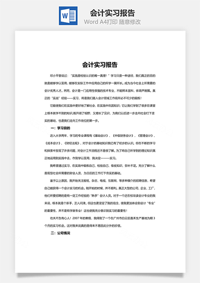 会计实习报告word文档