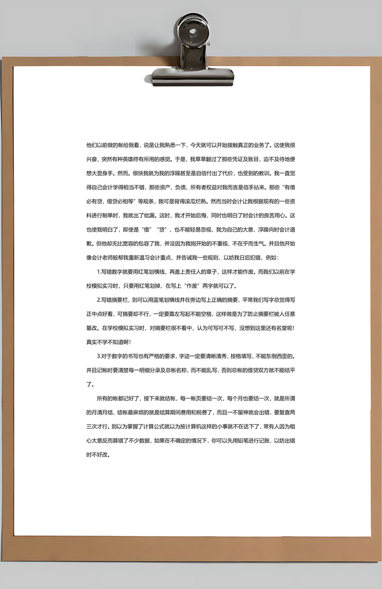 会计实习报告Word模板