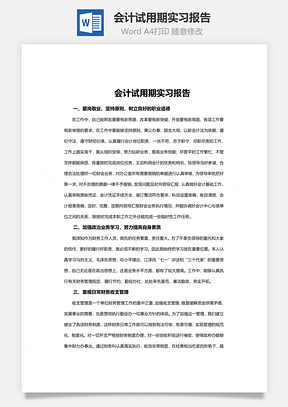 会计试用期实习报告word文档