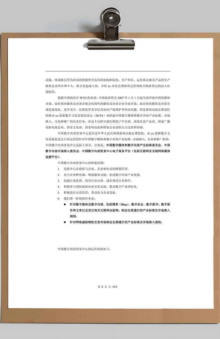 创新数字文化发展商业计划书Word模板