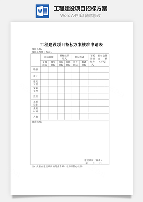 工程建设项目招标方案word文档