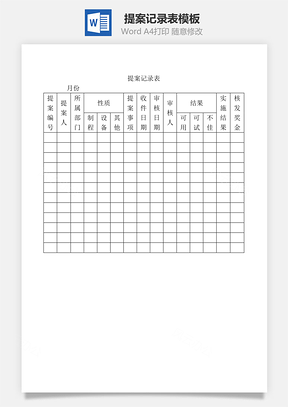 提案记录表Word模板