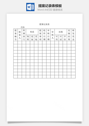 提案记录表Word文档