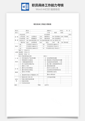 職員具體工作能力考核word文檔