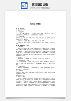 医院项目建设Word模板