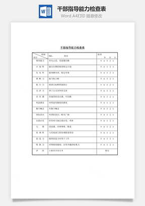 干部指导能力检查表Word模板