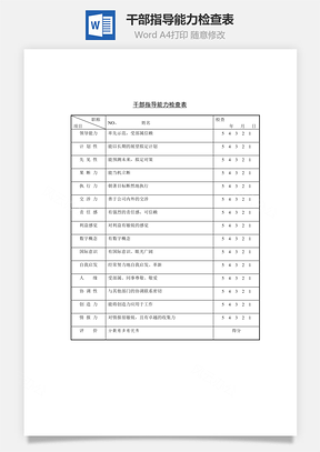 干部指导能力检查表Word文档