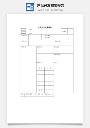 人事产品开发成果报告Word模板