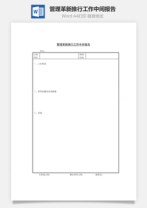 管理革新推行工作中间报告Word文档