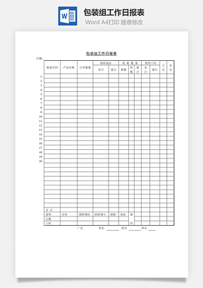 包装组工作日报表Word文档