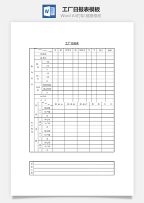 工厂日报表Word文档