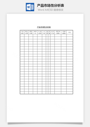 产品市场性分析表Word模板