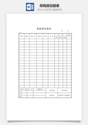 采购部日报表Word模板