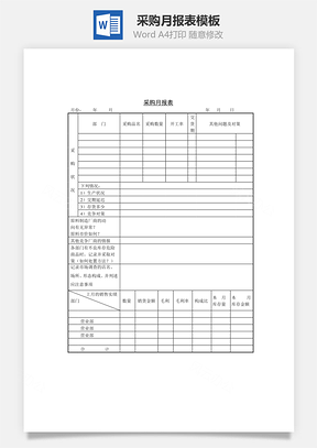 采购月报表Word模板