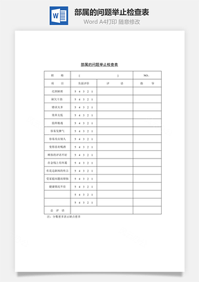 部属的问题举止检查表Word模板