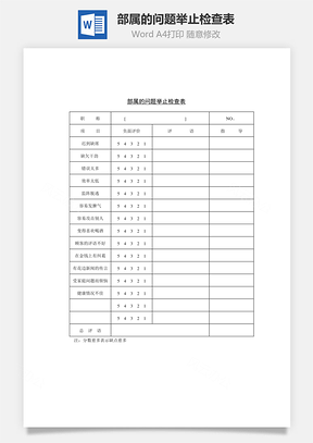 部属的问题举止检查表Word文档