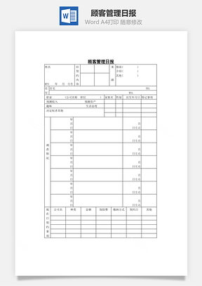 顾客管理日报Word文档