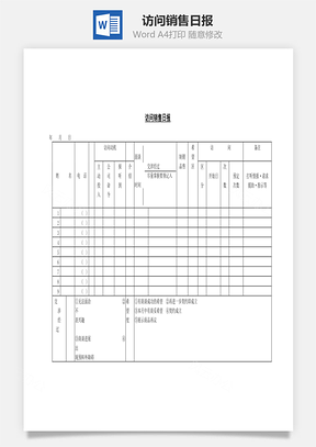 访问销售日报Word模板