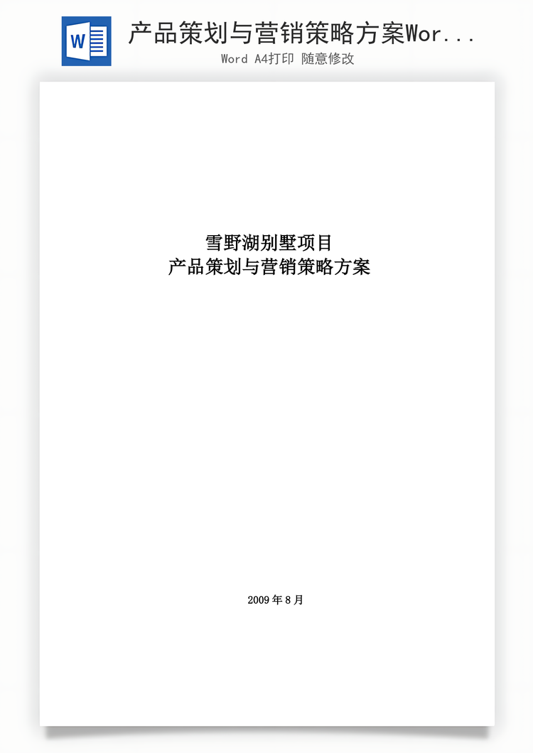 产品策划与营销策略方案Word模板