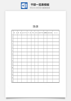 干部一览表Word文档