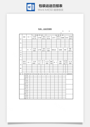 包装、运送日报表Word模板