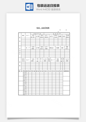 包装、运送日报表Word文档