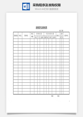 采购程序及准购权限Word模板