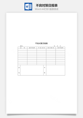 不良对策日报表Word模板