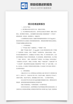 项目经理述职报告word文档