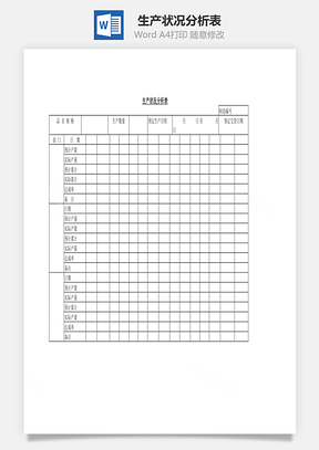 生产状况分析表Word模板