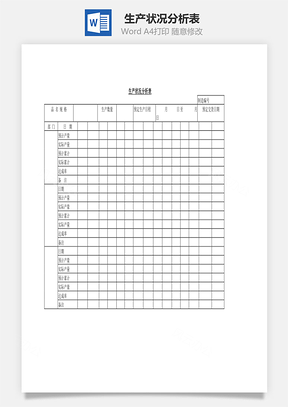 生产状况分析表Word文档