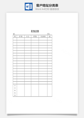 客户地址分类表Word文档