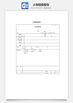 人物调查报告Word文档