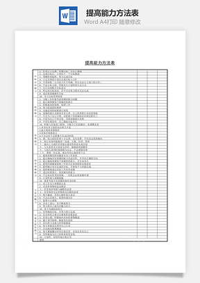 提高能力方法表Word模板