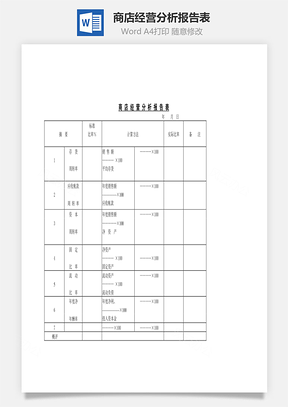商店经营分析报告表Word文档