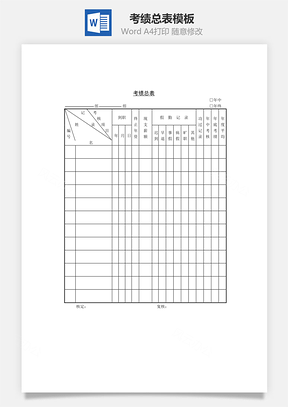 考绩总表Word模板