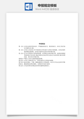 申报规定Word模板