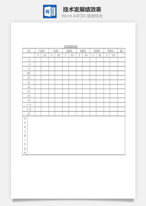 技术发展绩效表Word文档
