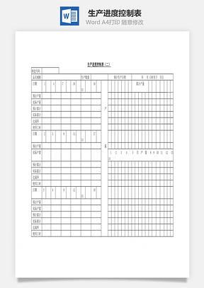 人事生产进度控制表Word模板